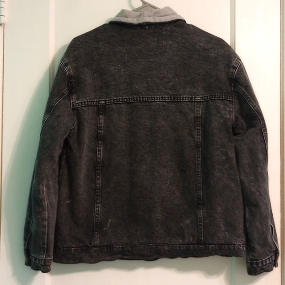 Detre No.2 Black Stone Washed Denim Sweatshirt Jacket - Picture 10 of 13
